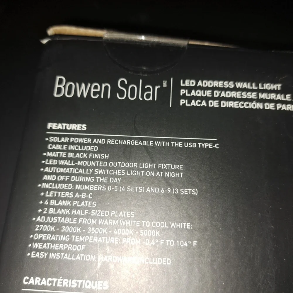 Artika Bowen Solar LED Address Wall Light Dusk-to-Dawn Black 100 Lumens Fast